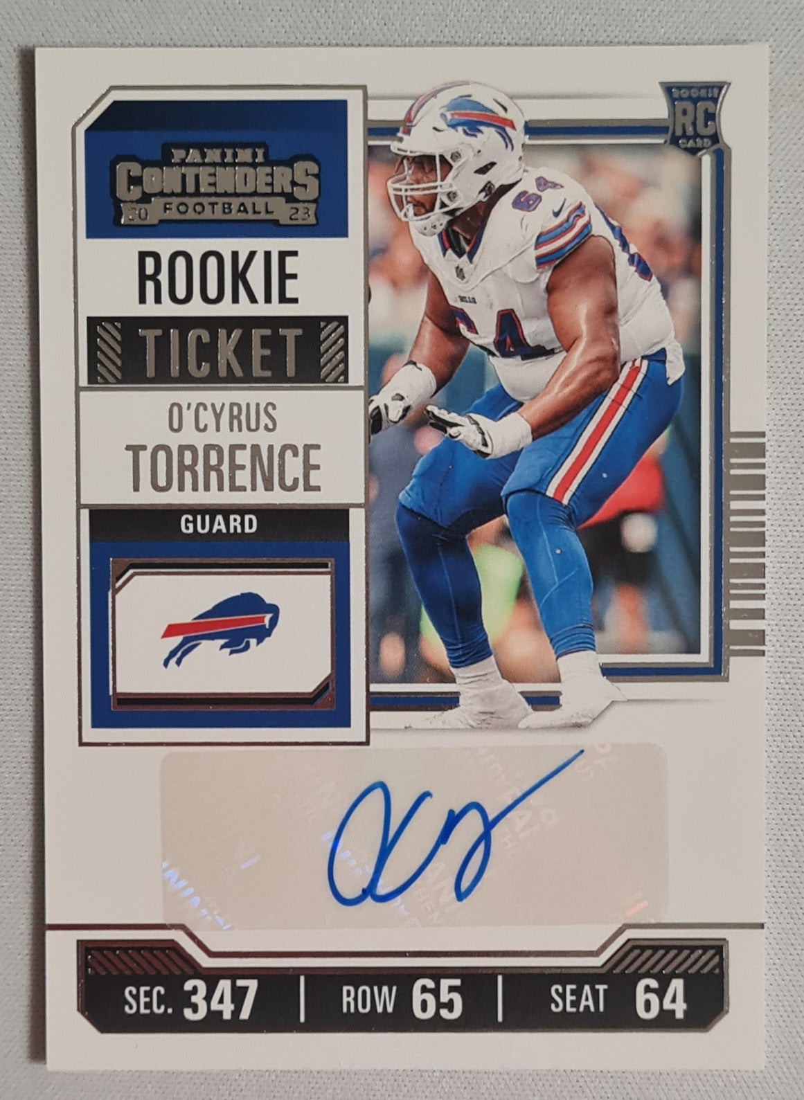 O'Cyrus Torrence - 2023 Panini Contenders Rookie Ticket Autograph Buffalo Bills #156