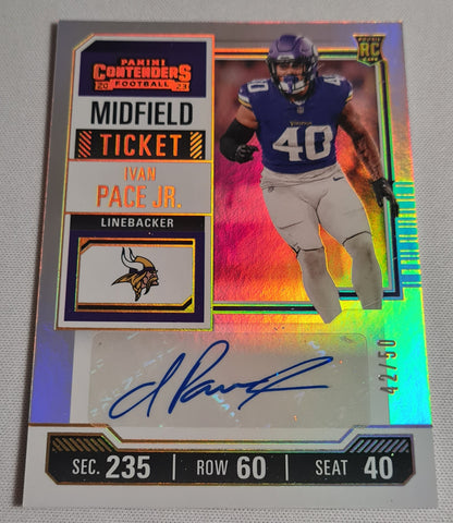 Ivan Pace JR - 2023 Panini Contenders Midfield Ticket Autograph /50 Minnesota Vikings #194