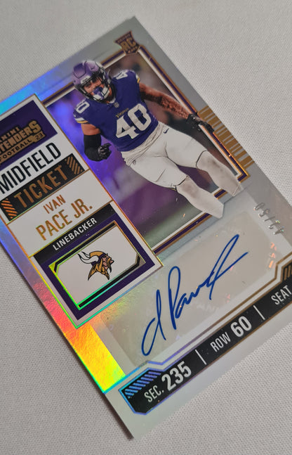 Ivan Pace JR - 2023 Panini Contenders Midfield Ticket Autograph /50 Minnesota Vikings #194