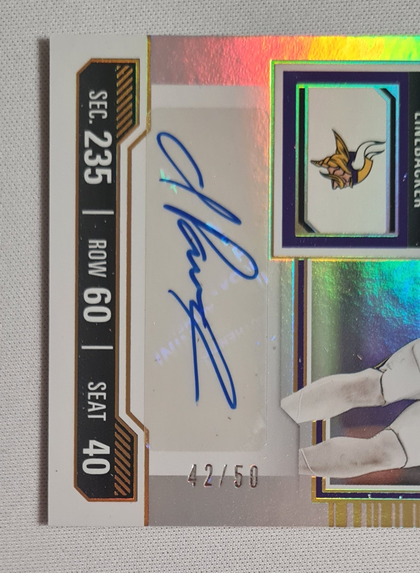 Ivan Pace JR - 2023 Panini Contenders Midfield Ticket Autograph /50 Minnesota Vikings #194