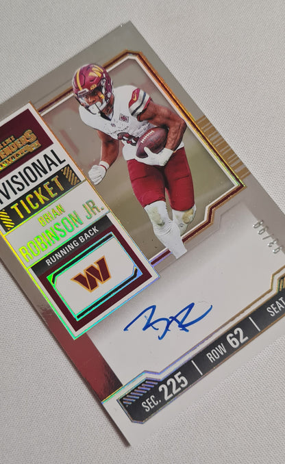 Brian Robinson Jr. - 2023 Panini Contenders Divisional Ticket /99 Autograph Washington Commanders #CTA-BRJ