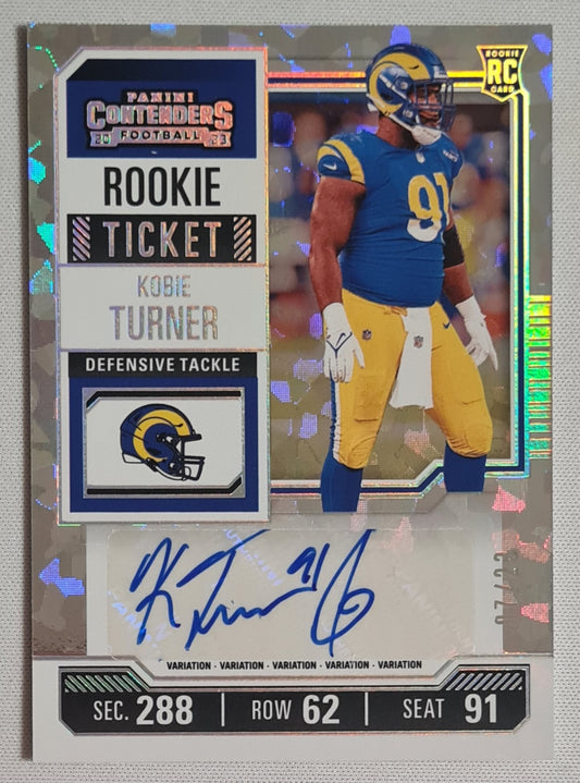 Kobie Turner - 2023 Panini Contenders Rookie Variation Cracked Ice Ticket Autograph /23 Los Angeles Rams