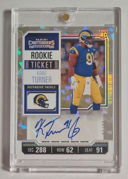Kobie Turner - 2023 Panini Contenders Rookie Variation Cracked Ice Ticket Autograph /23 Los Angeles Rams