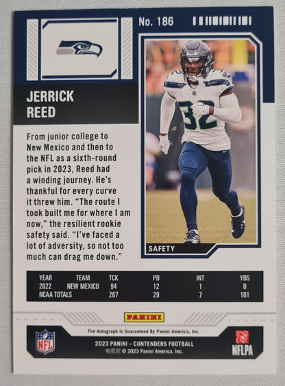 Jerrick Reed - 2023 Panini Contenders Rookie Ticket Auto Seattle Seahawks #186