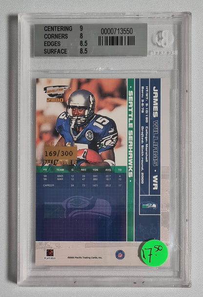 James Williams - 2000 Pacific Trading Cards #145 Rookie Card - NFL Seattle Seahawks Beckett 8.5