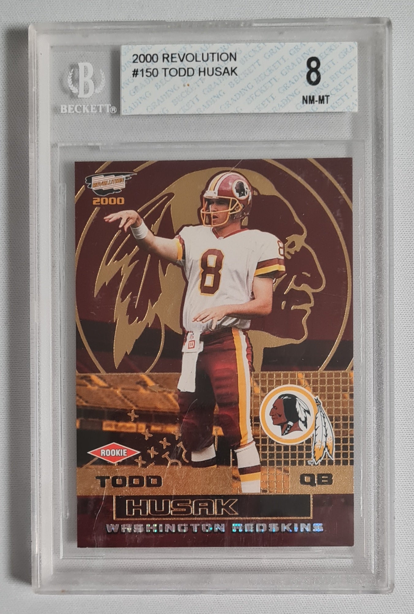 Todd Husak - 2000 Pacific Trading Cards #150 Rookie Card - NFL Washington (Redskins) Beckett 8