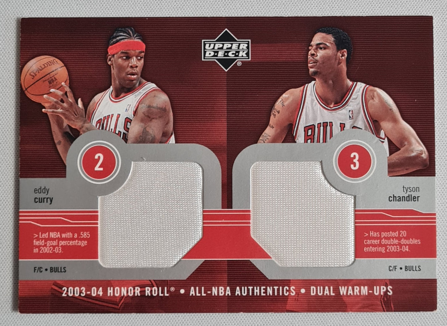 Eddy Curry Tyson Chandler - 2003 Honor Roll All-NBA Authentics Dual Warm-Ups Chicago Bulls