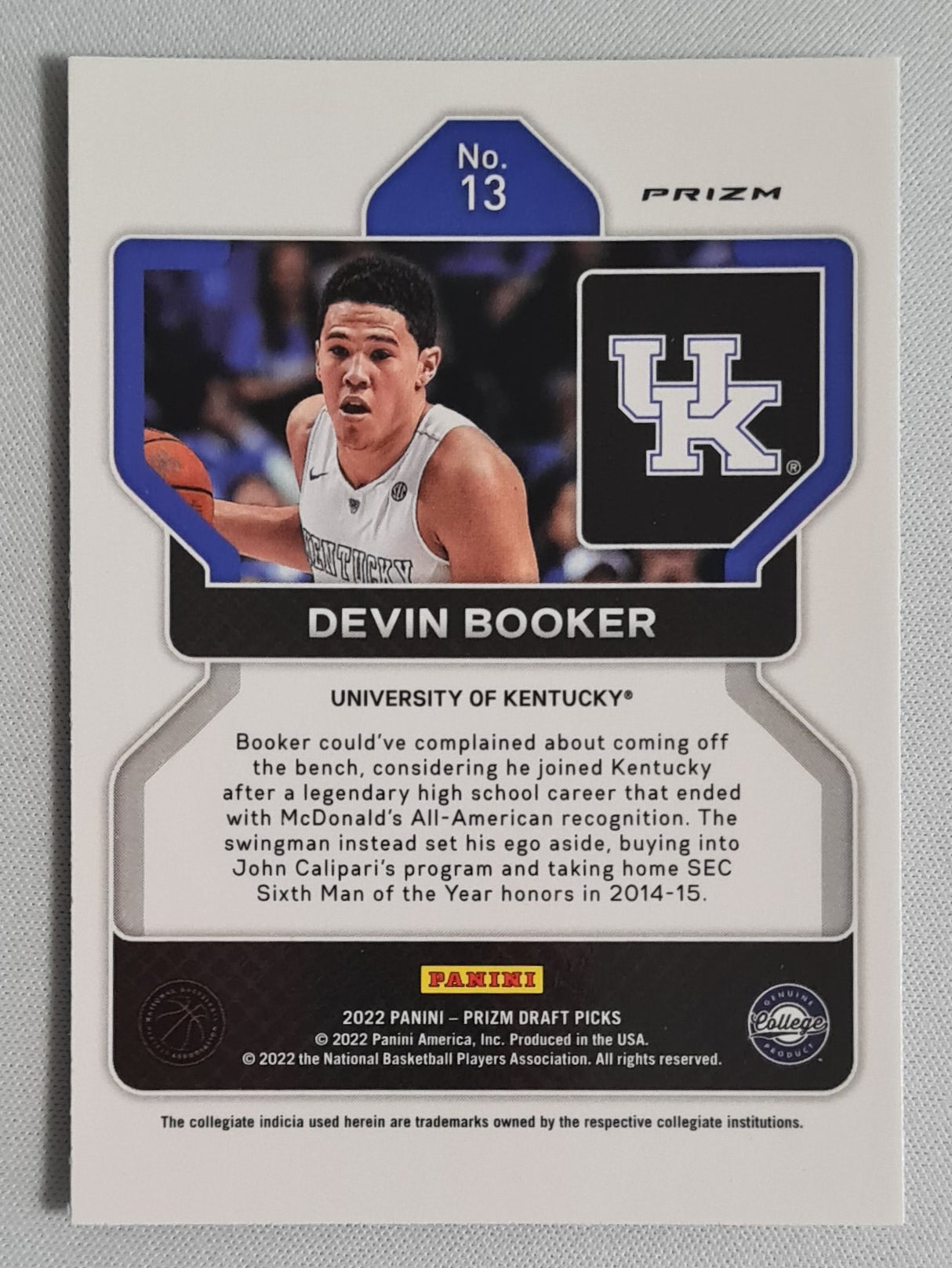 Devin Booker - 2022 Panini Prizm Draft Picks Hyper Prizm #13 Kentucky Wildcats