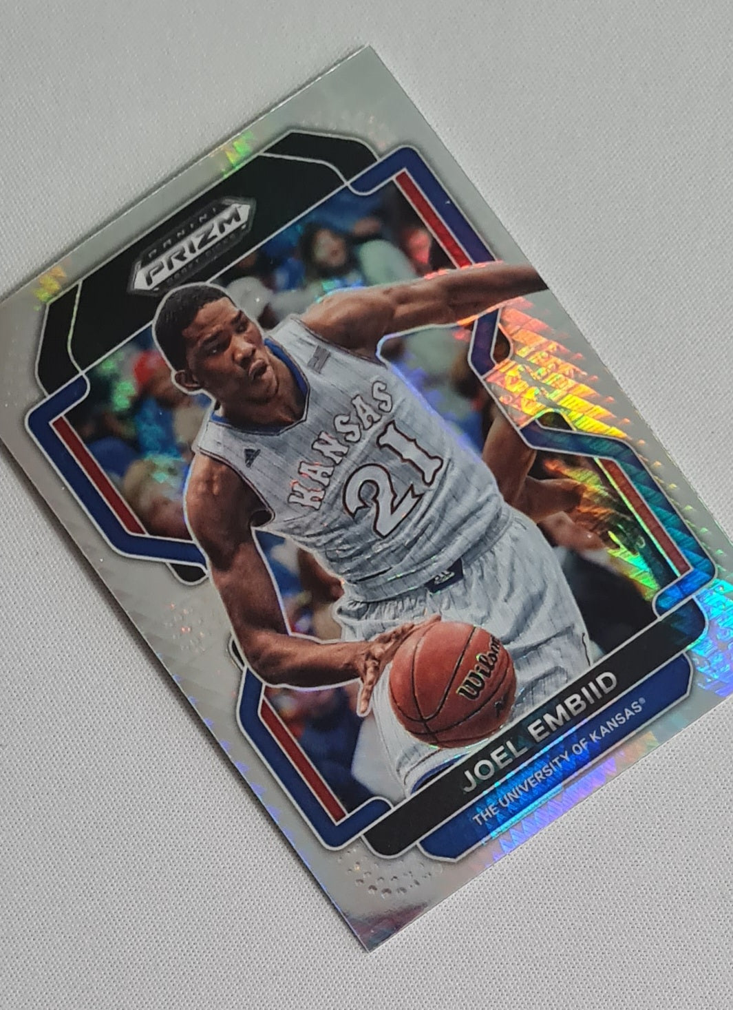 Joel Embiid - 2022 Prizm Draft Picks Hyper Prizm #26 Kansas Jayhawks