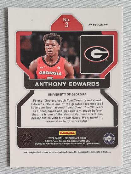 Anthony Edwards - 2022 Panini Prizm Draft Picks Hyper Prizm #3 University of Georgia