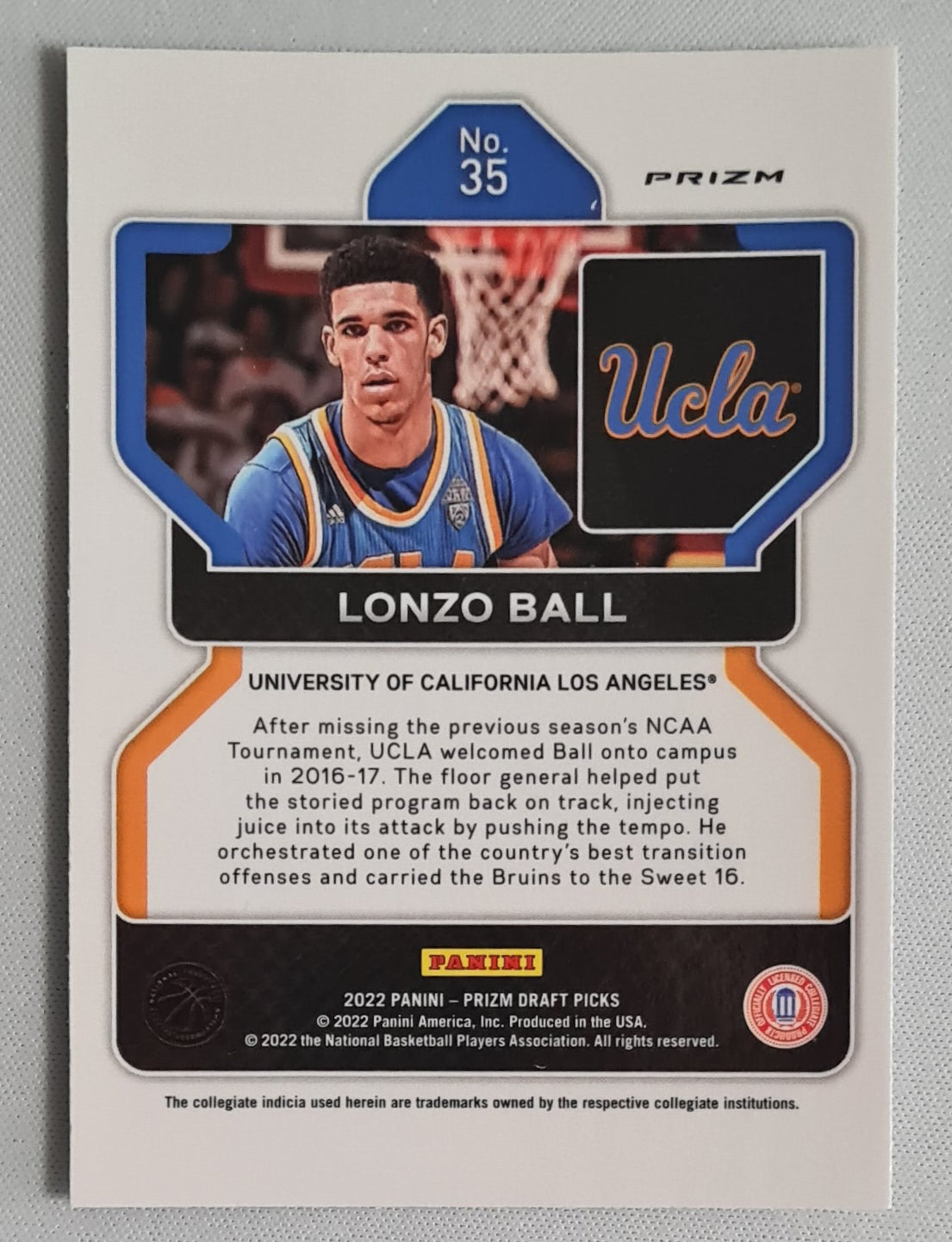 Lonzo Ball - 2022 Panini Prizm Draft Picks Silver #35 UCLA Bruins