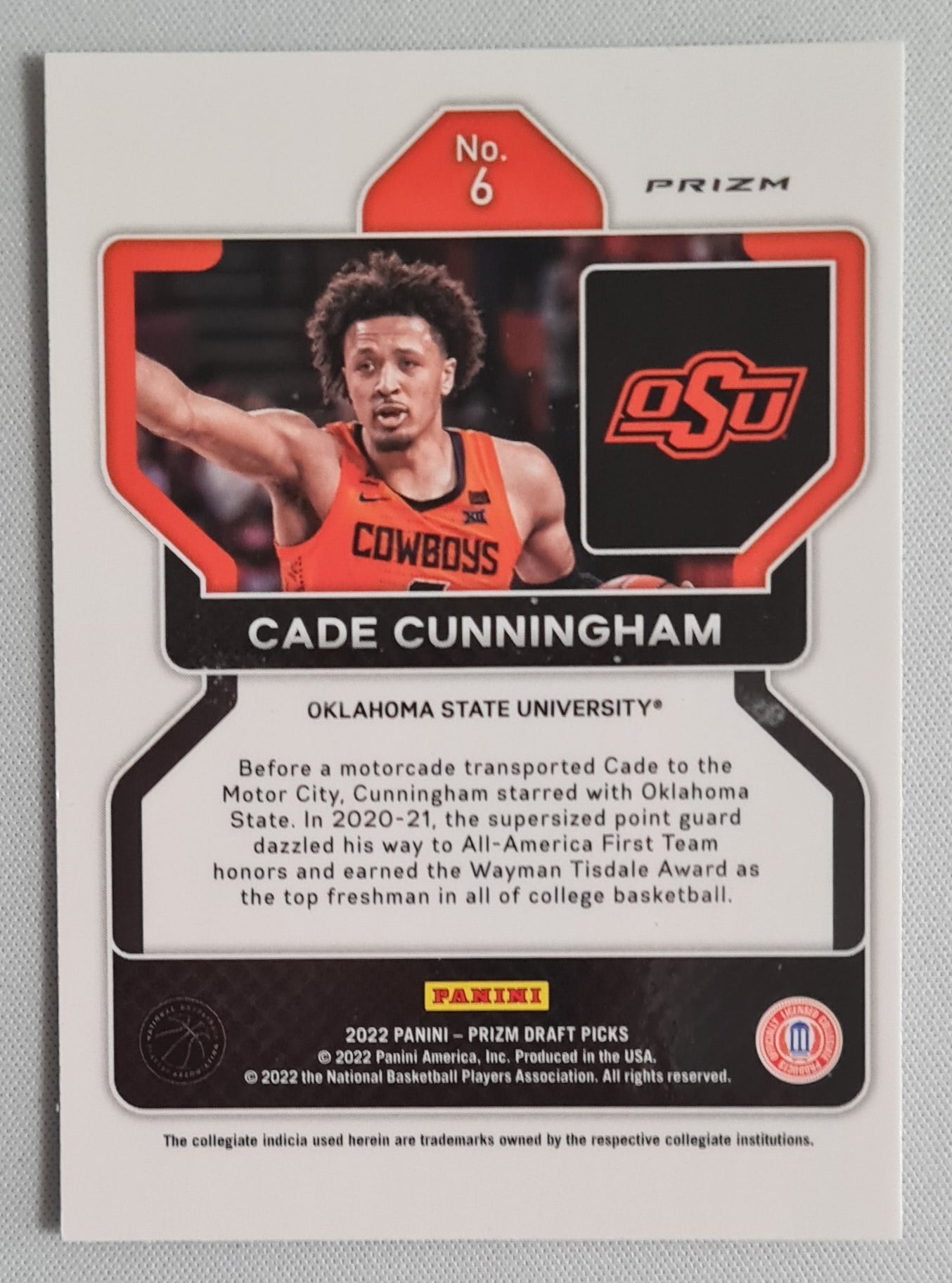 Cade Cunningham - 2022 Panini Prizm Draft Picks Silver #6 Oklahoma State