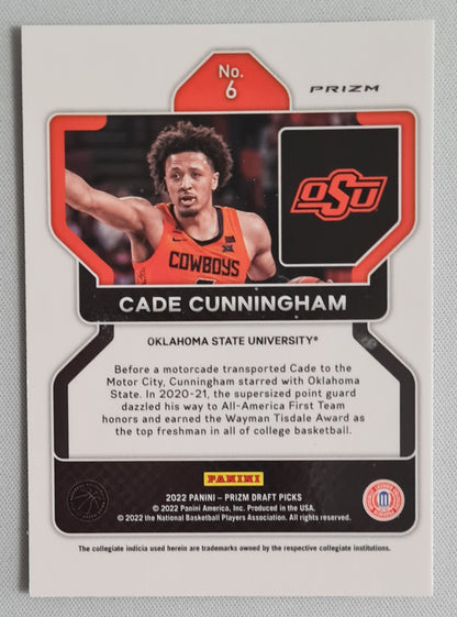 Cade Cunningham - 2022 Panini Prizm Draft Picks Silver #6 Oklahoma State