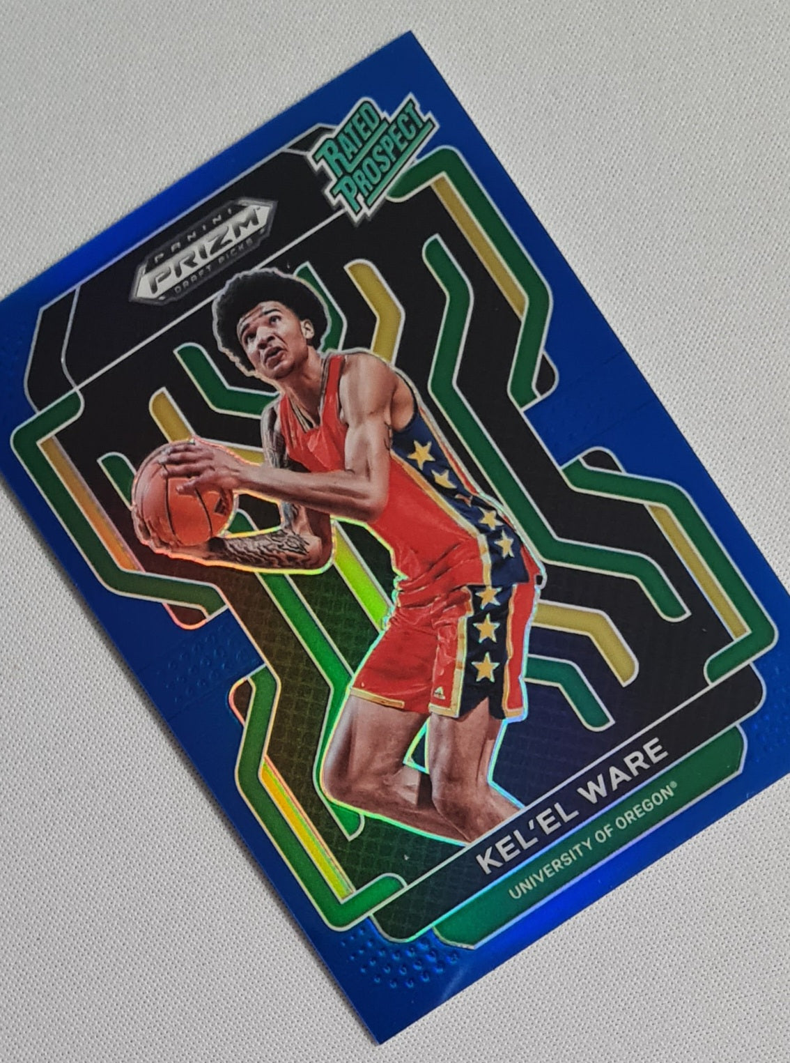 Kel'el Ware -  2022 Panini Prizm Draft Picks /199 Blue Rated Prospects University of Oregon