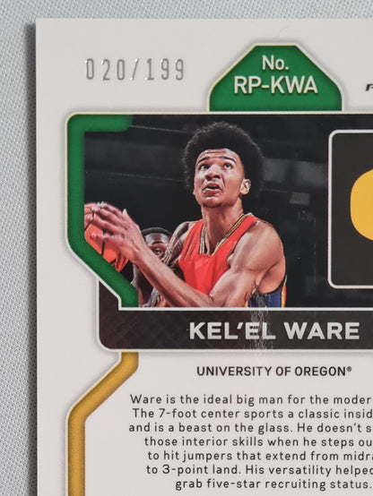 Kel'el Ware -  2022 Panini Prizm Draft Picks /199 Blue Rated Prospects University of Oregon