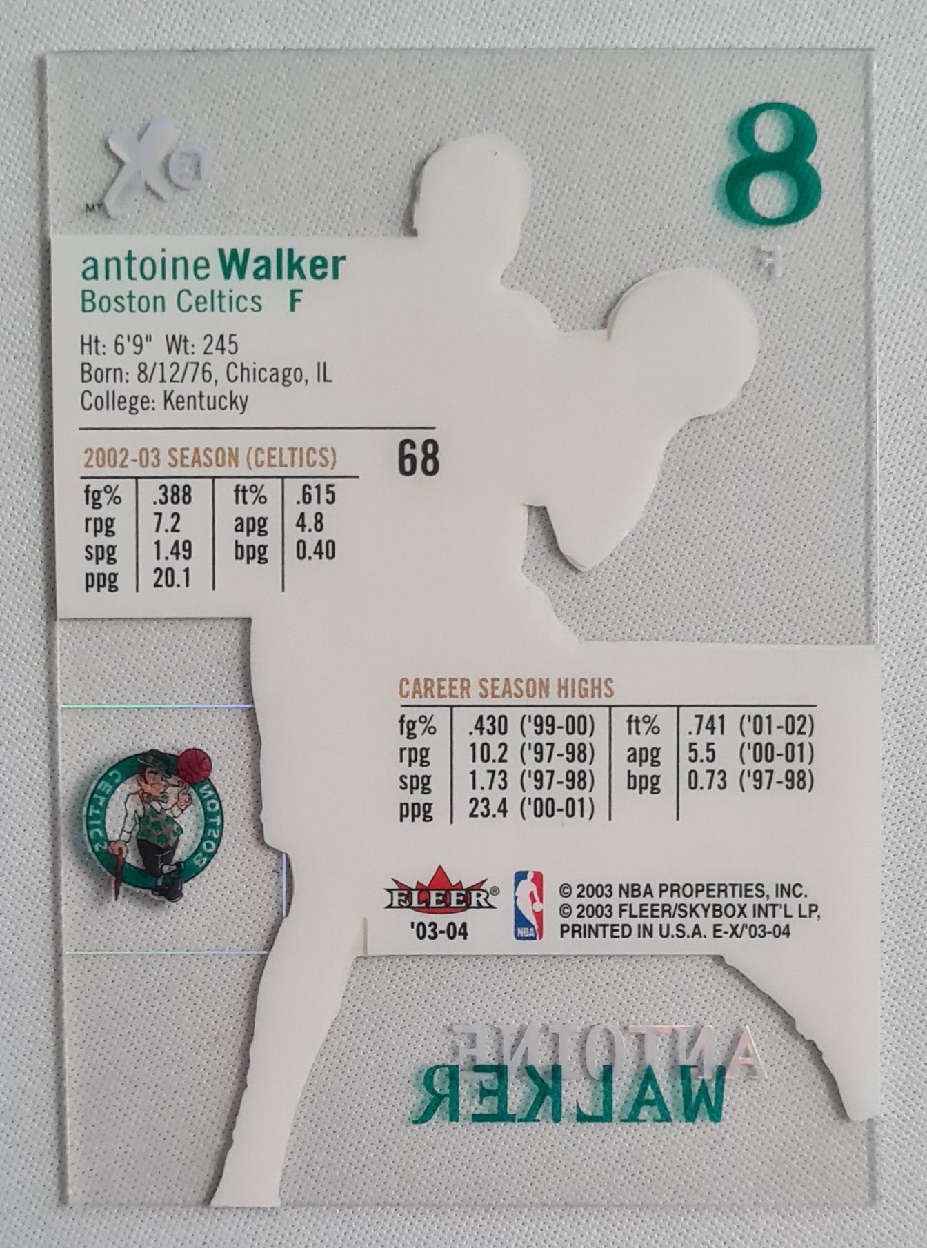 Antoine Walker - 2003 Fleer EX Basketball Transparent #68 Boston Celtics