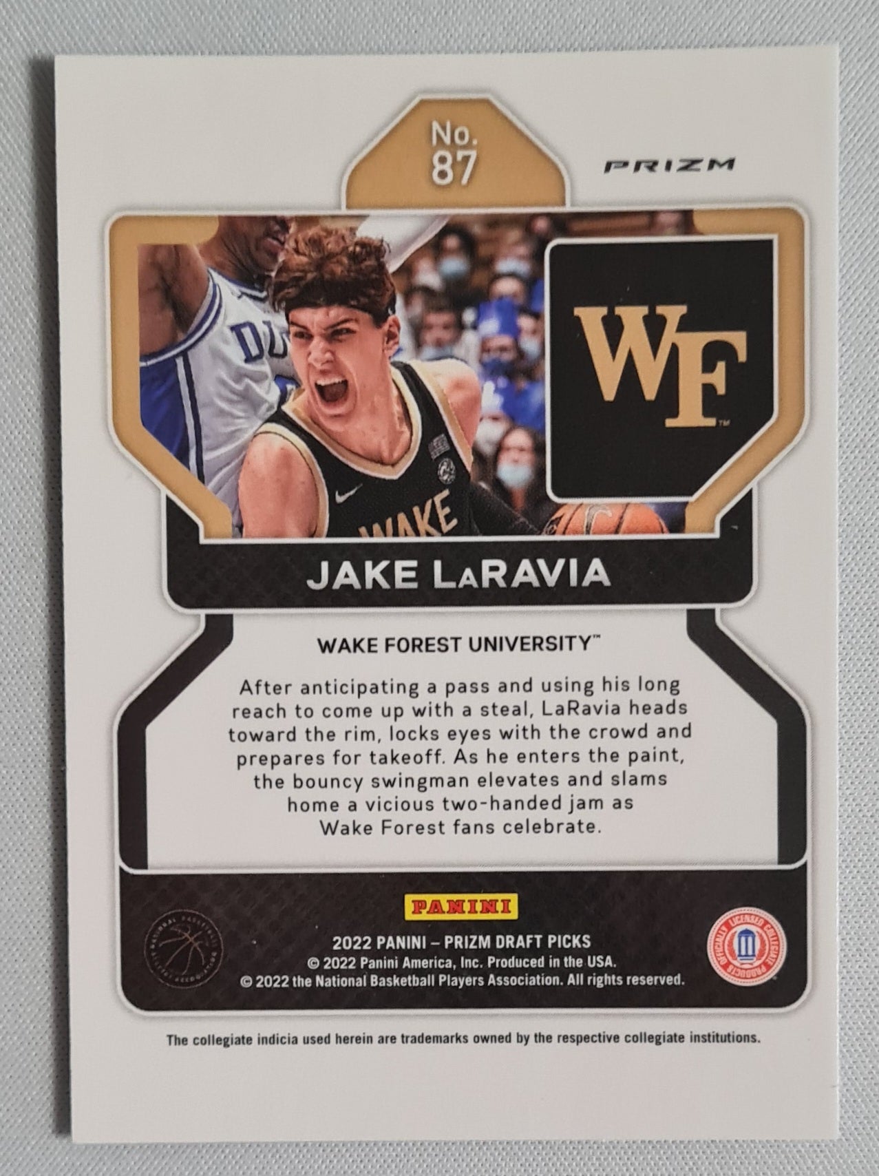 Jake LaRavia - 2022 Panini Prizm Draft Picks Hyper Prizm #87 Wake Forest