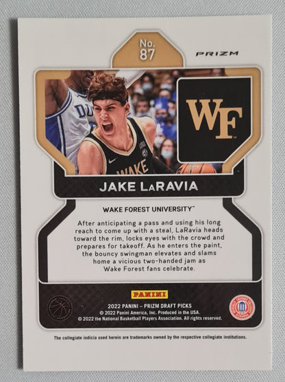 Jake LaRavia - 2022 Panini Prizm Draft Picks Hyper Prizm #87 Wake Forest