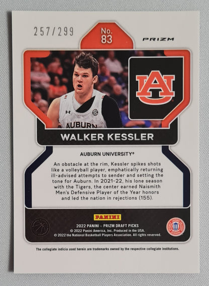 Walker Kessler - 2022 Panini Prizm Draft Picks /299 Red #83 Auburn Tigers