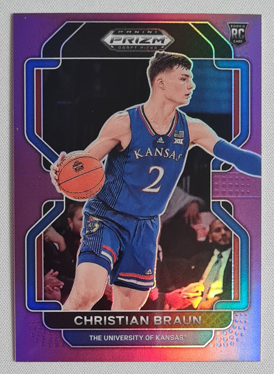 Christian Braun - 2022 Panini Prizm Draft Picks /75 Purple #73 University of Kansas