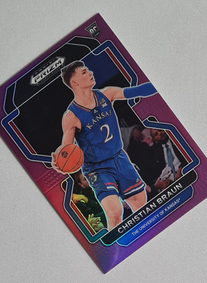 Christian Braun - 2022 Panini Prizm Draft Picks /75 Purple #73 University of Kansas
