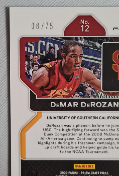 DeMar DeRozan - 2022 Panini Prizm Draft Picks /75 Purple #12 University of Southern California
