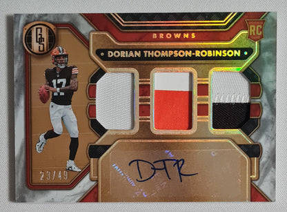 Dorian Thompson-Robinson - 2023 Panini Gold Standard Football #278 Browns Triple Patch + /49 + Autograph
