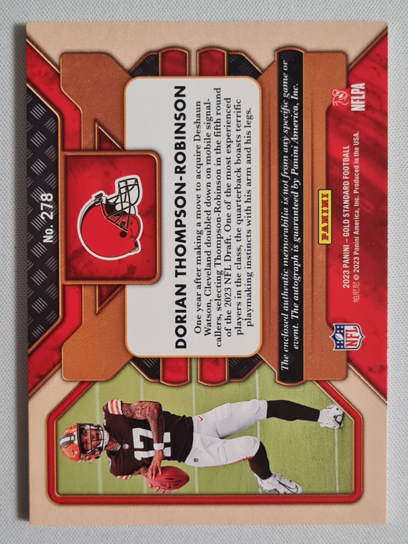 Dorian Thompson-Robinson - 2023 Panini Gold Standard Football #278 Browns Triple Patch + /49 + Autograph