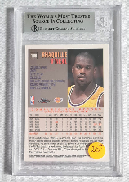 Shaquille O'Neal - 1997/98 Topps Chrome #109 NBA L.A. Lakers Beckett 8.5 NM-MT+