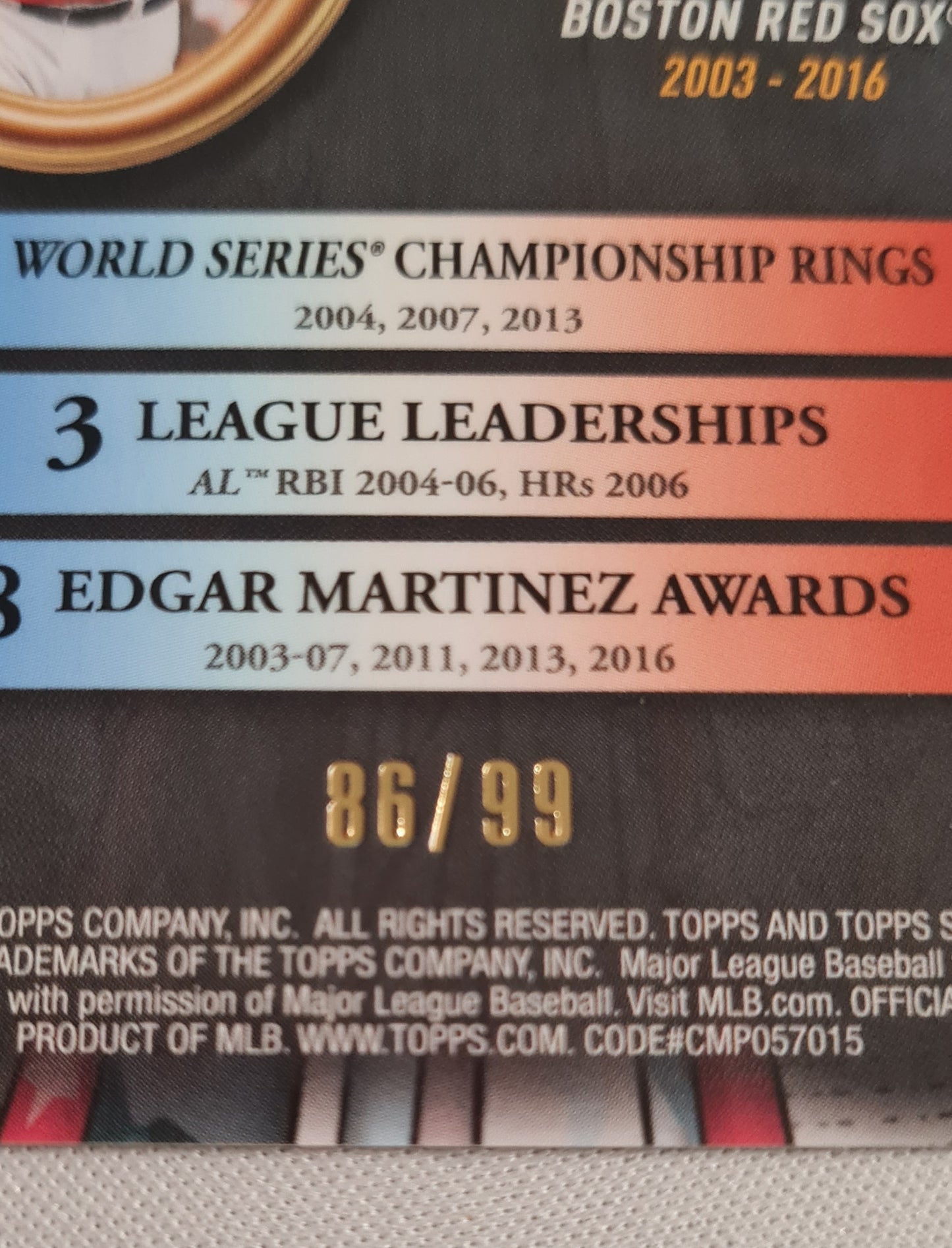 David Ortiz - 2022 Topps Stadium Club Chrome Trophy Hunting Green /99 (TSC) #RL-15 - MLB Boston Red Sox