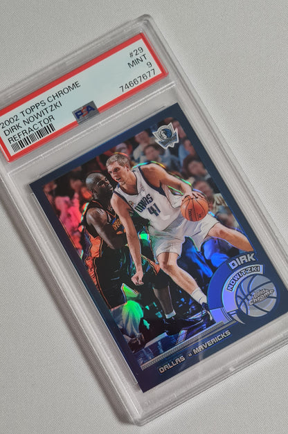 Dirk Nowitzki - 2002 Topps Chrome #29 Refractor NBA Dallas Mavericks PSA 9 MNT