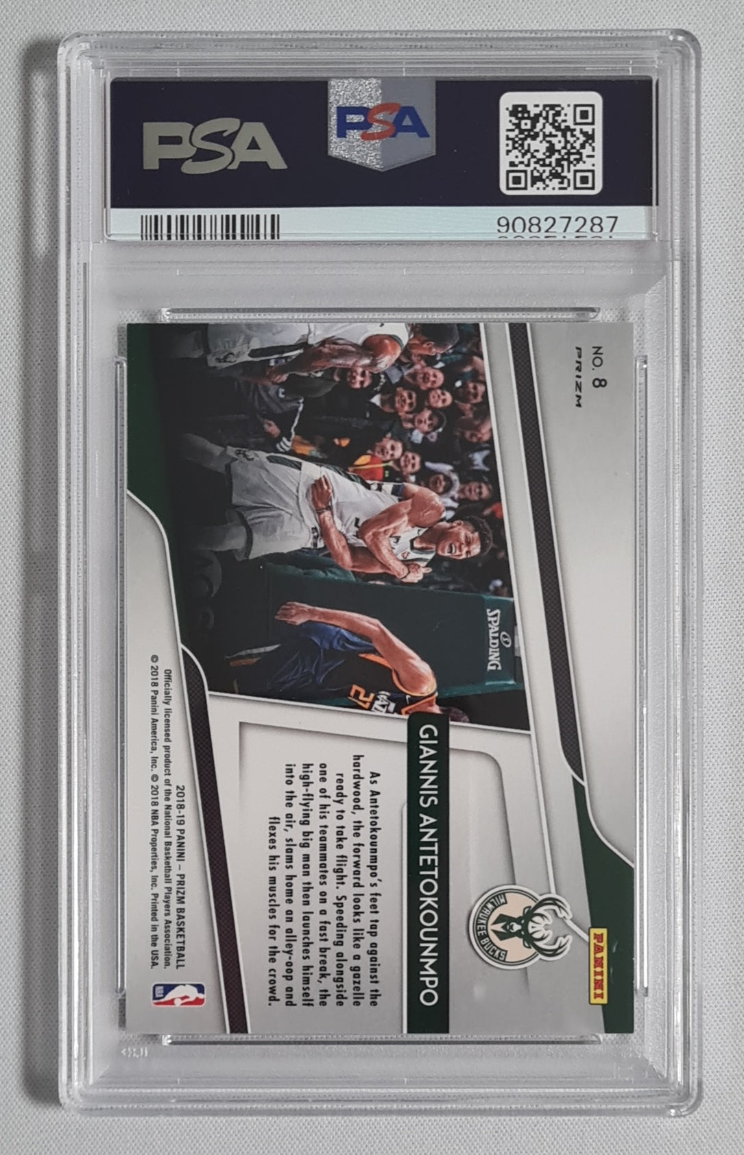 Giannis Antetokounmpo - 2018 Panini Prizm #8 "Get Hyped!" - Green Prizm Milwaukee Bucks PSA 10 GEM MT