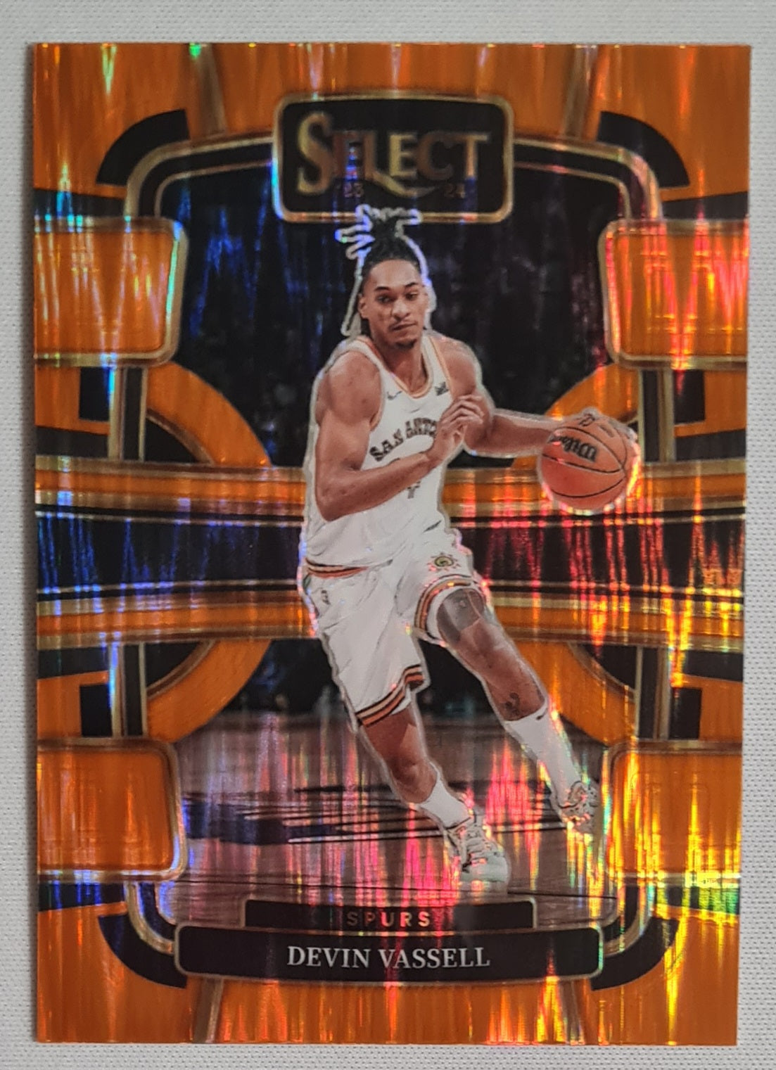 Devin Vassell - 2023/24 Panini Select Basketball #48 Orange Flash Prizm