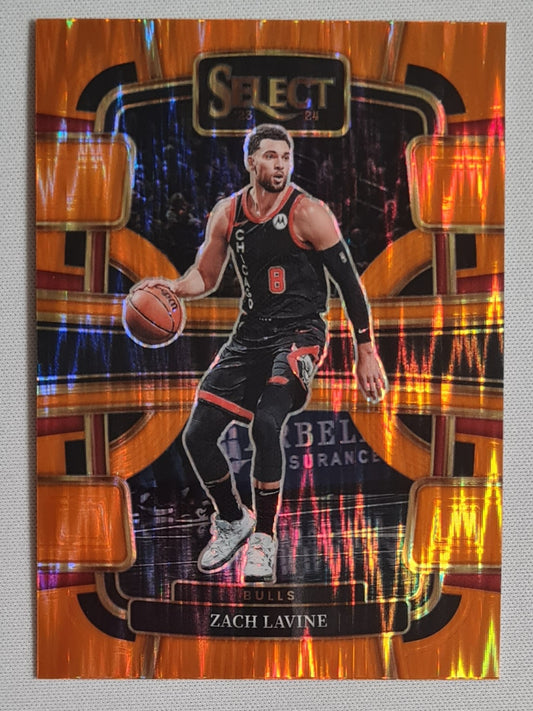 Zach Lavine - 2023/24 Panini Select Basketball #16 Orange Flash Prizm