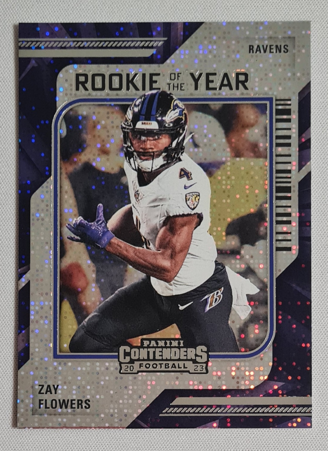 Zay Flowers - 2023 Panini Contenders Football #20 Rookie of the Year - Sparkle Baltimore Ravens