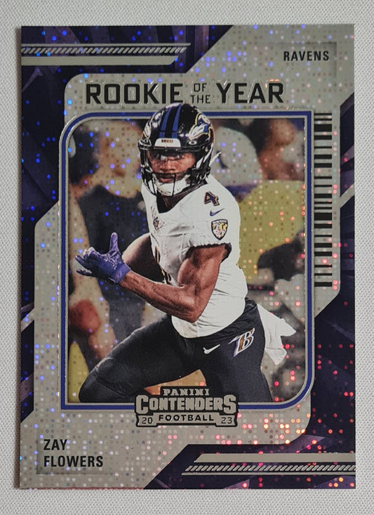 Zay Flowers - 2023 Panini Contenders Football #20 Rookie of the Year - Sparkle Baltimore Ravens
