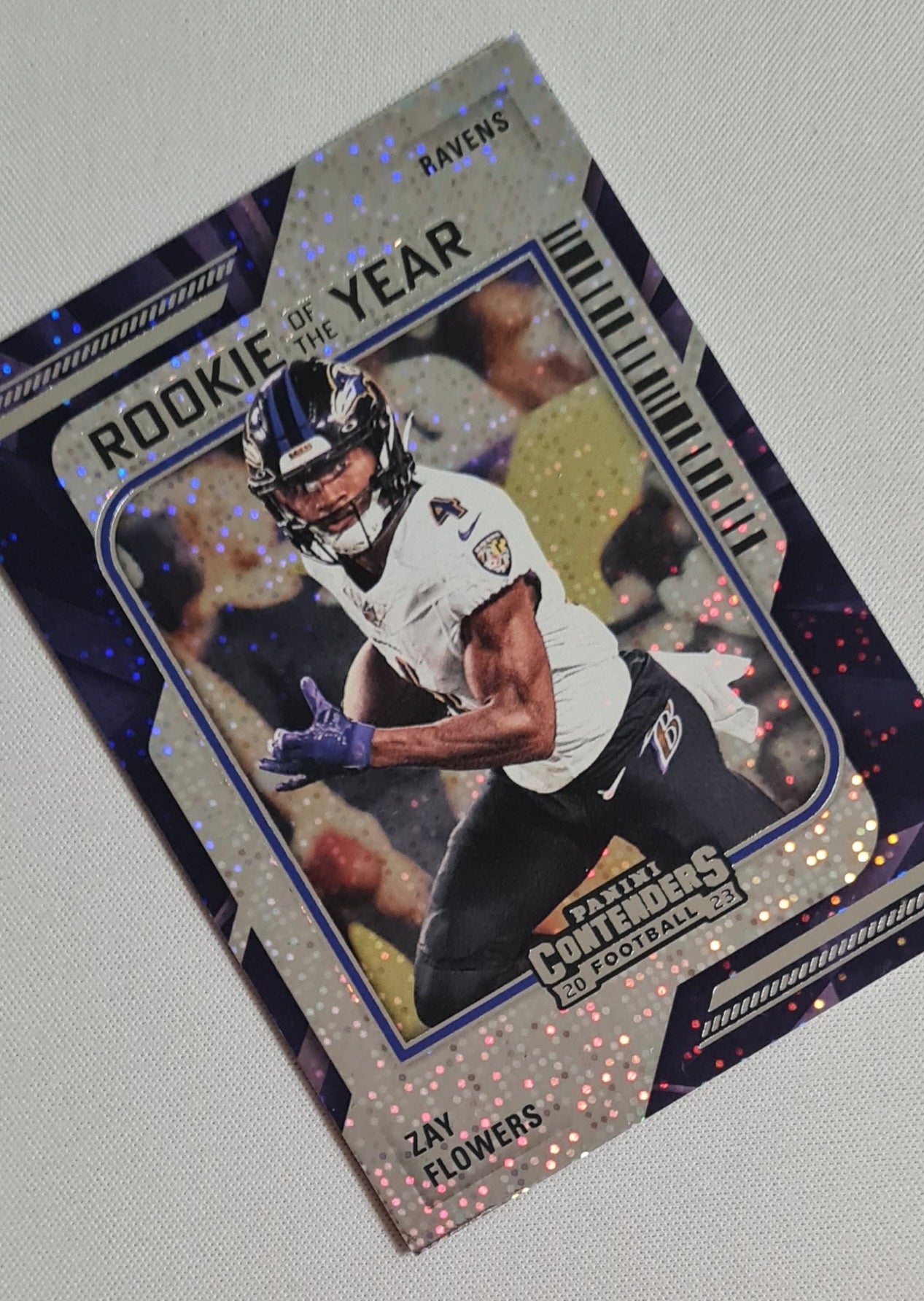 Zay Flowers - 2023 Panini Contenders Football #20 Rookie of the Year - Sparkle Baltimore Ravens