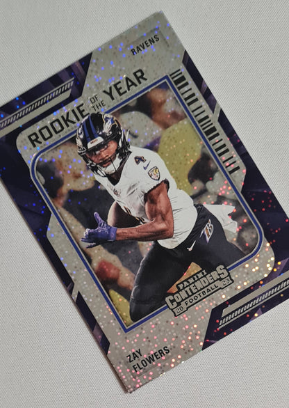 Zay Flowers - 2023 Panini Contenders Football #20 Rookie of the Year - Sparkle Baltimore Ravens