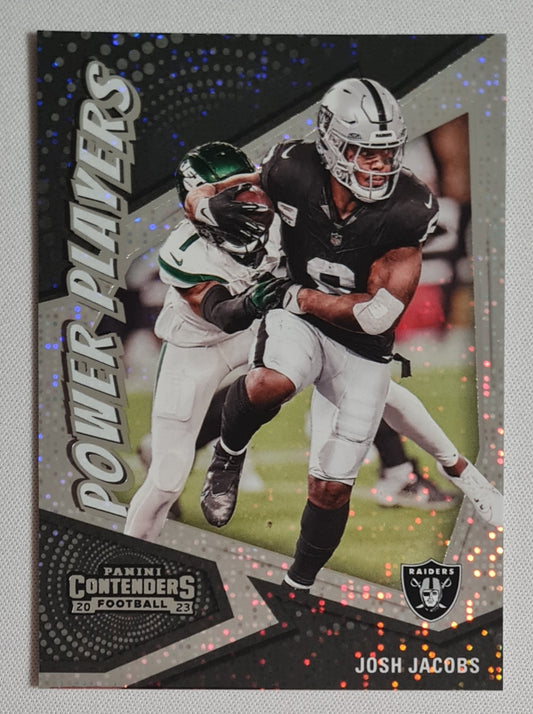 Josh Jacobs - 2023 Panini Contenders Football #13 Power Play Sparkle L.A. Raiders