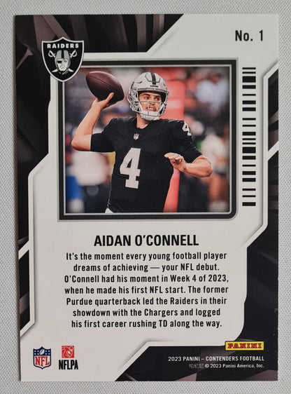 Aidan O'Connell - 2023 Panini Contenders Football #1 Rookie of the Year - Sparkle L.A. Raiders