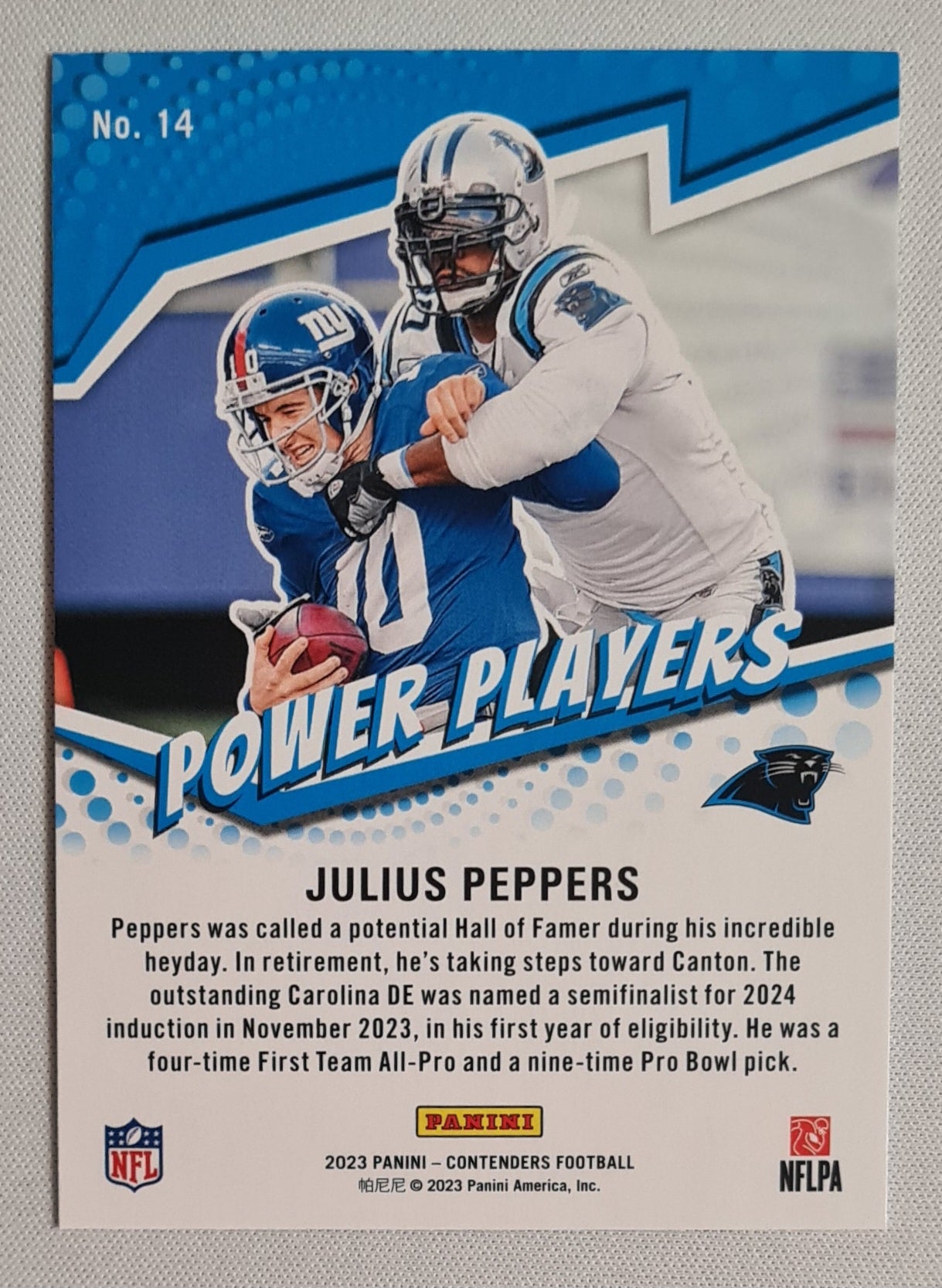 Julius Peppers - 2023 Panini Contenders Football #14 Power Players Carolina Panthers