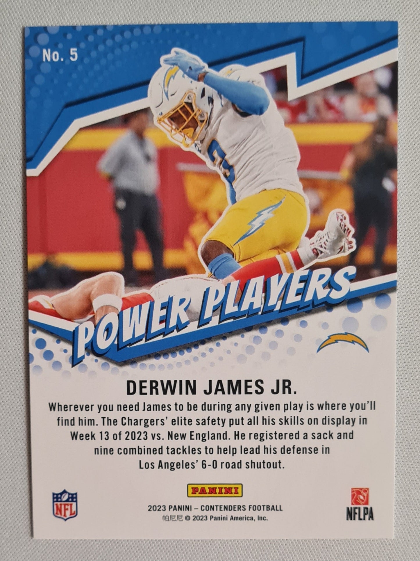 Derwin James Jr. - 2023 Panini Contenders Football #5 Power Players L.A. Chargers