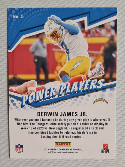 Derwin James Jr. - 2023 Panini Contenders Football #5 Power Players L.A. Chargers