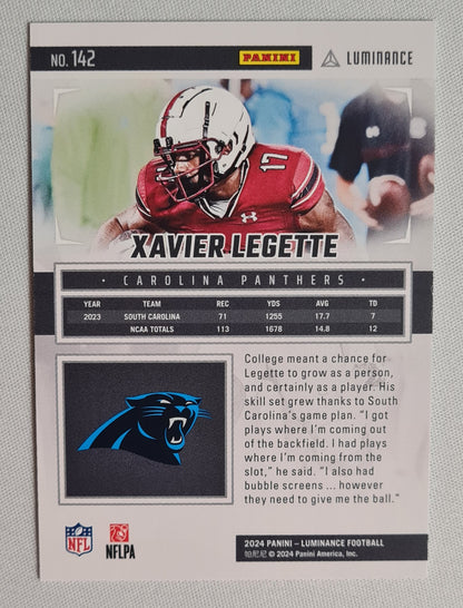 Xavier Legette - 2023 Panini Luminance Football #142 (RC) NFL Pathers Purple Holo /175