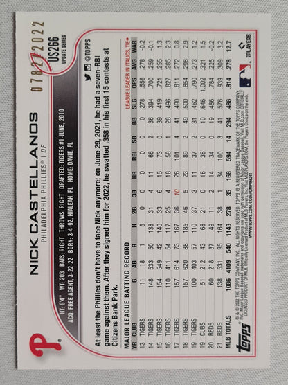 Nick Castellanos - 2022 Topps MLB Philadelphia Phillies US266 - 0782/2022