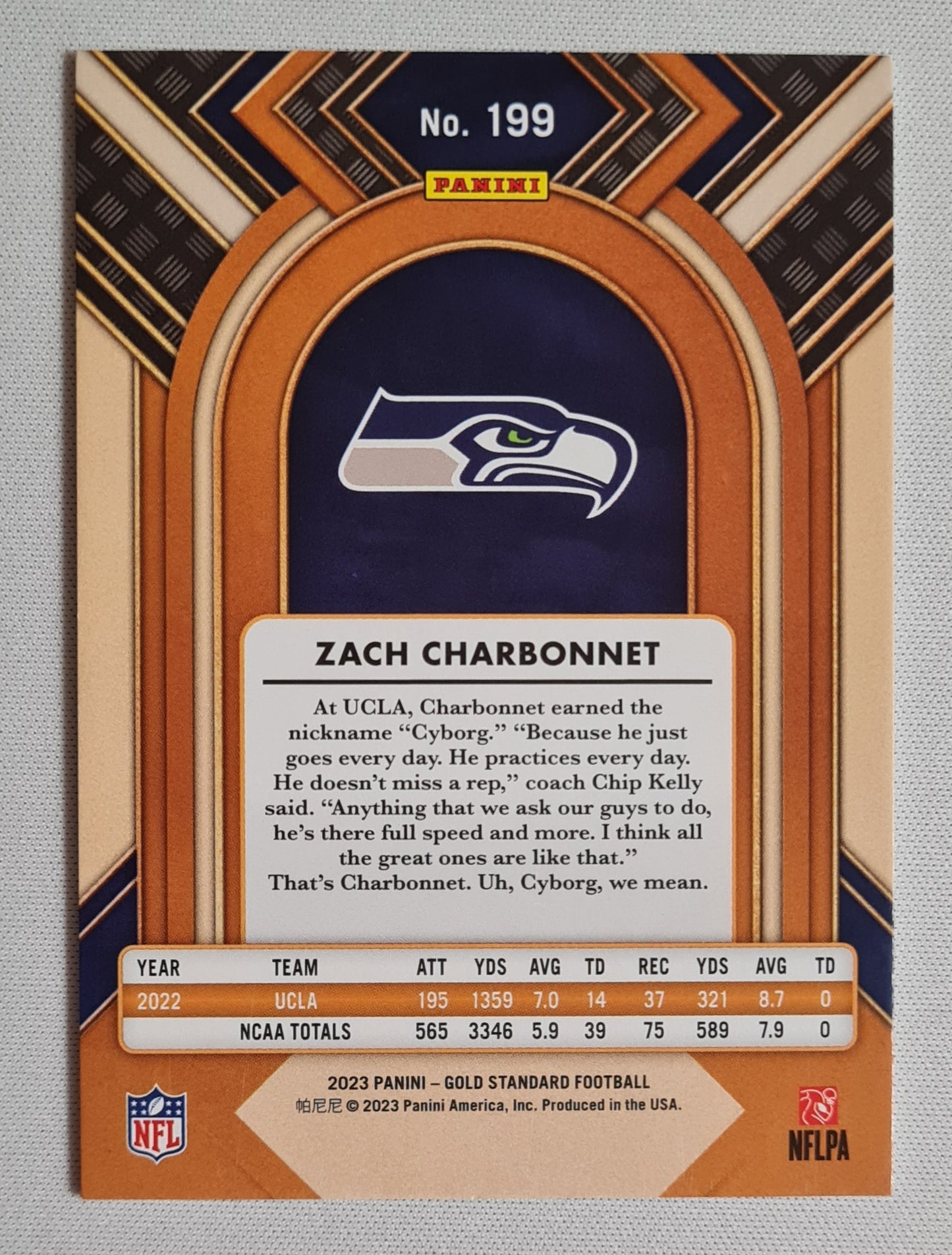 Zach Charbonnet - 2023 Panini Gold Standard Football #199 Seahawks /30