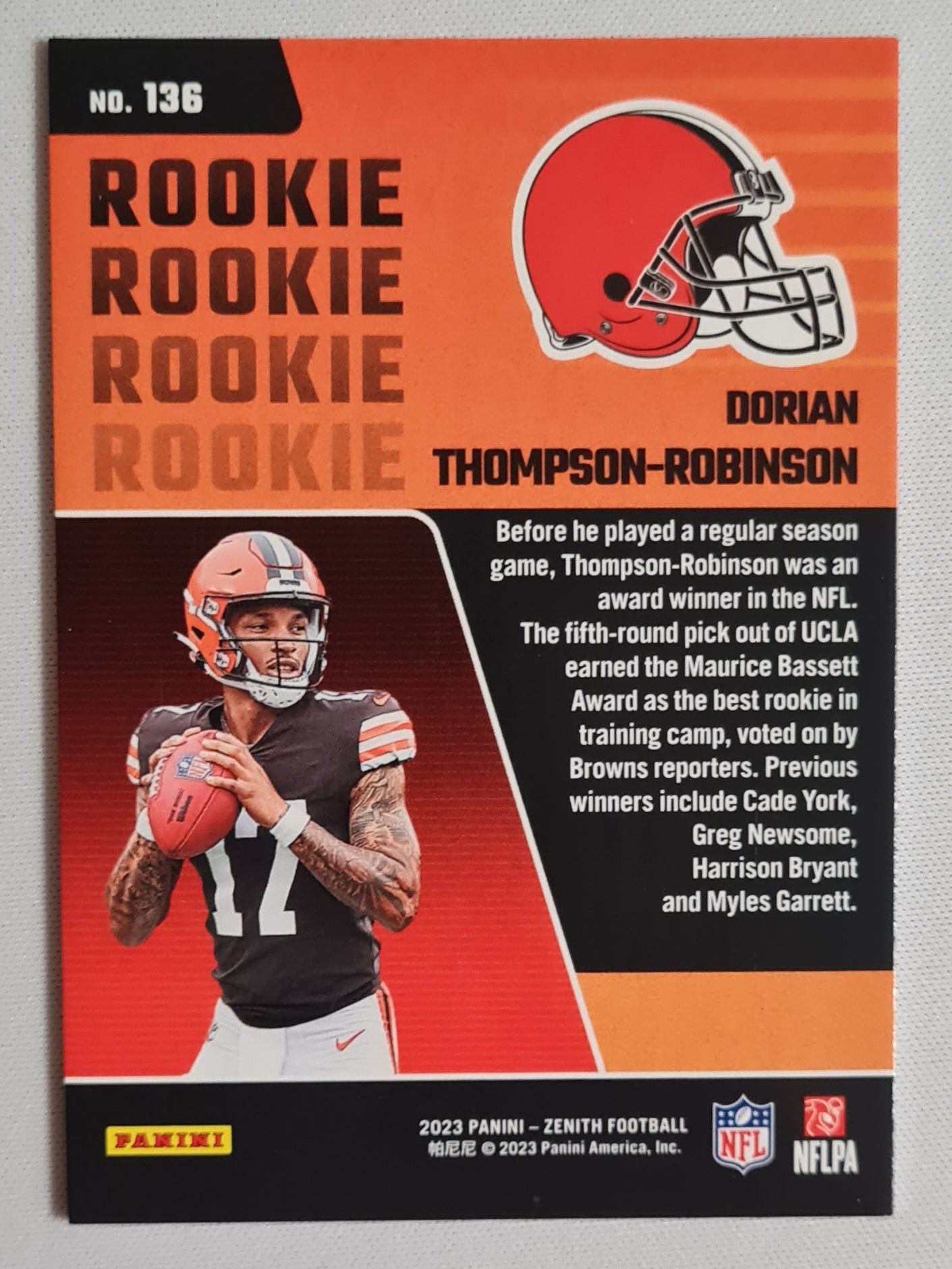 Dorian Thompson-Robinson - 2023 Panini Zenith Football #136 Rookie NFL Browns /50