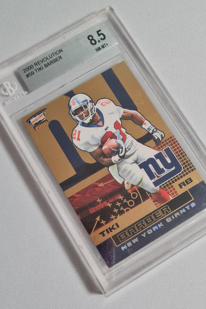 Tiki Barber - 2000 Revolution #59 NFL Football New York Giants Beckett 8.5 NM-MT