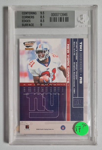 Tiki Barber - 2000 Revolution #59 NFL Football New York Giants Beckett 8.5 NM-MT