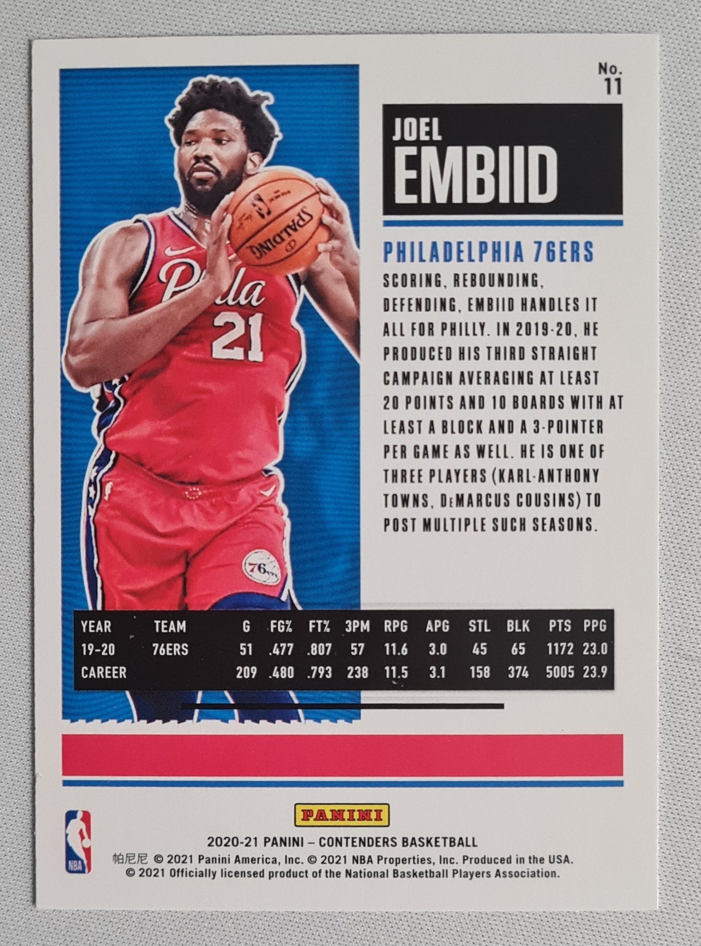 Joel Embiid - 2020/21 Panini Contenders Basketball "Season Ticket" #11